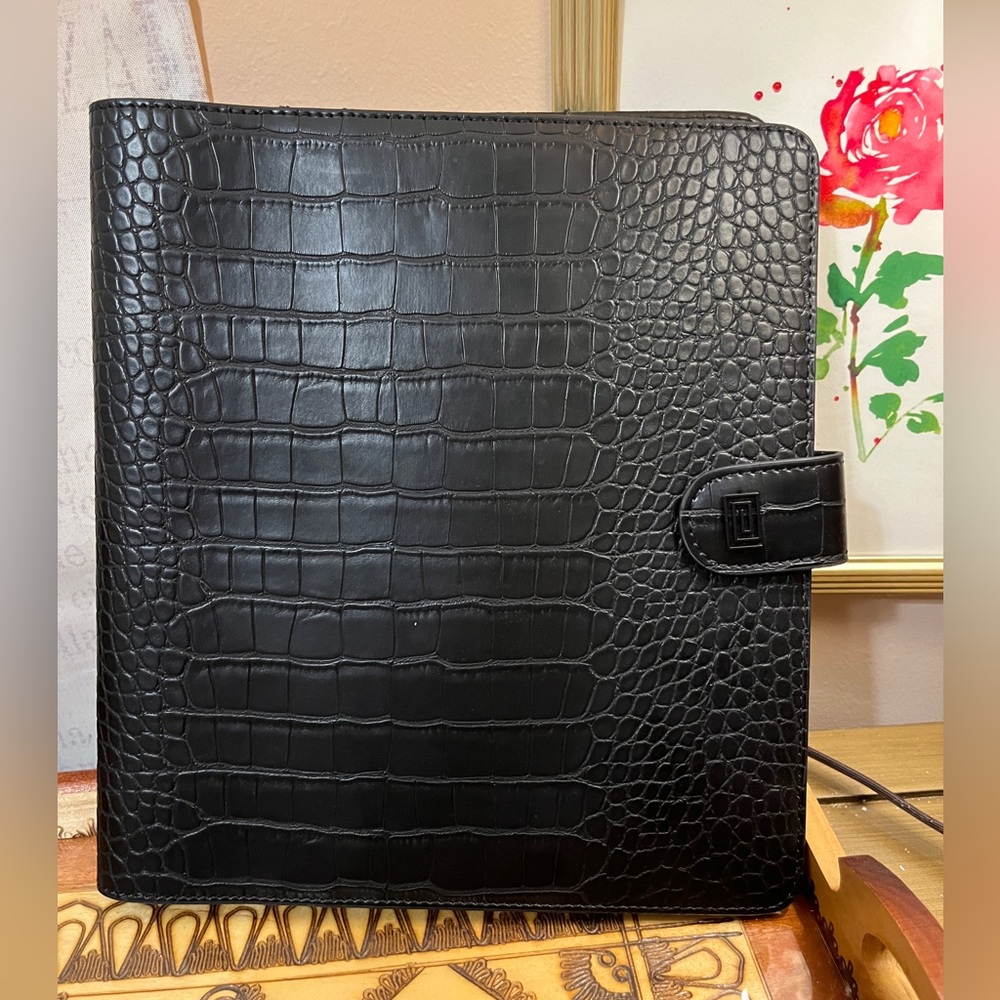 NOTIQ MASQ Black Croco Luxe Vegan Agenda Cover RINGLESS / Planner - Midi